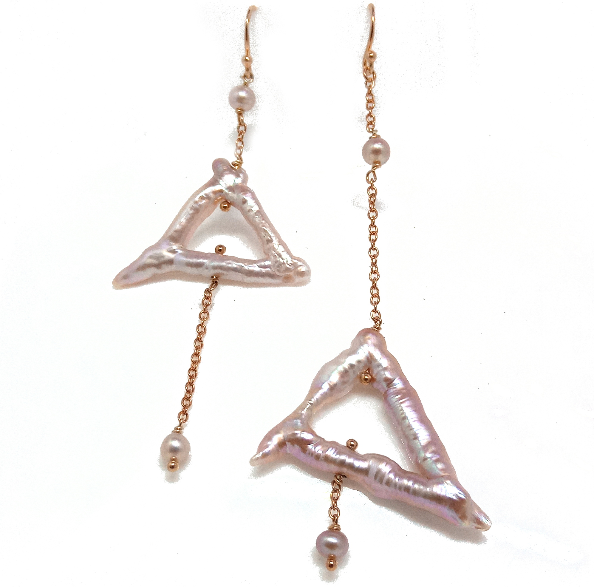 Natural Colours Triangle Pearl Earrings